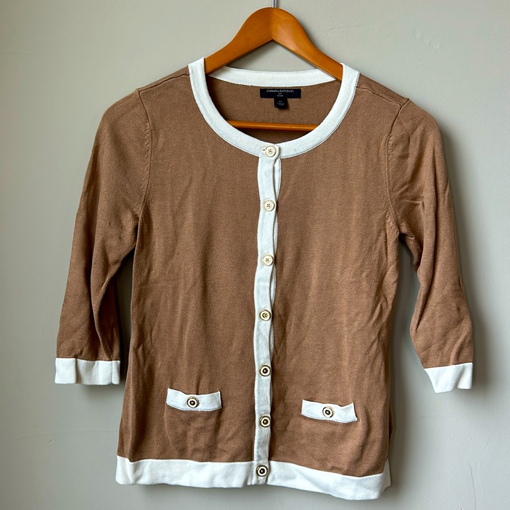 BANANA REPUBLIC FACTORY camel colored 3/4 sleeved cardigan size SP